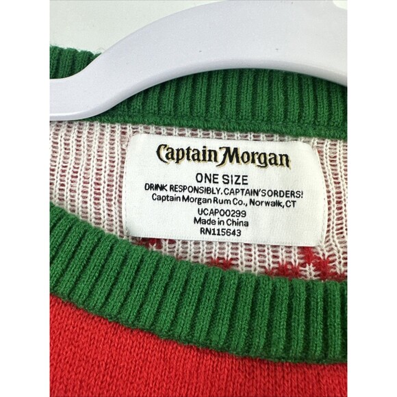 Captain Morgan 4 Person Christmas Sweater Novelty Pullover Knit Adult One Size - Picture 3 of 16